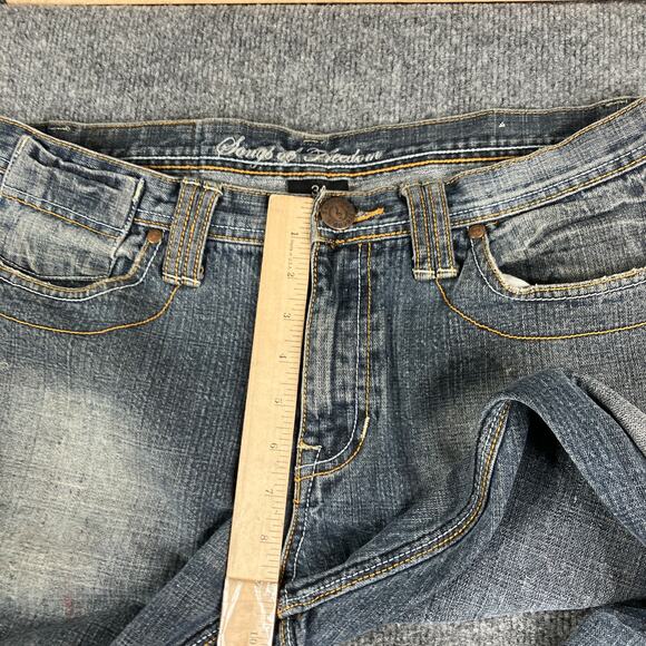 Songs of Freedom Jeans Mens Size 34 Blue Distressed Straight Leg Casual Denim - Picture 9 of 14